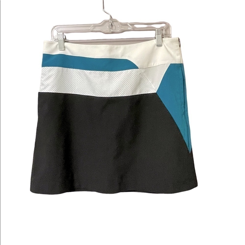 Cutter & Buck Skort athletic wear tennis running teal/black/white side zip size8